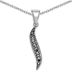 Sterling Silver Genuine Black Diamond Necklace