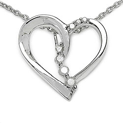Sterling Silver 1/10ct TDW White Diamond Necklace