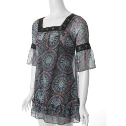 Belle du Jour Junior's Lace Trim Pattern Dress