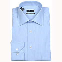 Pera Men's Solid Blue Dress Shirt