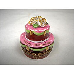 Limoges Hand-painted Birthday Cake Keepsake Box