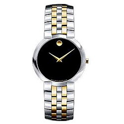 Movado Faceto Men's Two-tone Black Face Watch