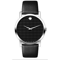 Movado Museum Men's Steel Leather Strap Watch
