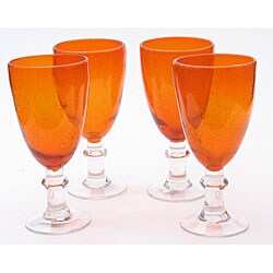 Certified International 'Orange Bubble' Glasses (Set of 4)