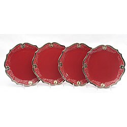 Certified International Regency Burgundy Plates (Set of 4)