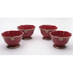 Certified International Regency Burgundy Pedestal 6-inch Ice Cream Bowls (Set of 4)