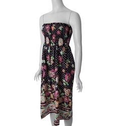 Cute Options Junior's Floral Black Tube Dress