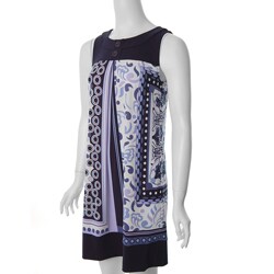 Sangria Brand Women's Silk Retro Print Tank Dress