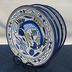 Aqua Fish 4-piece Dinner Plates (Tunisia)
