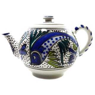 24-oz Aqua Fish Teapot (Tunesia)