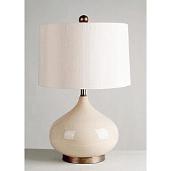 Crackled Almond Finish Ceramic Jar Table Lamp