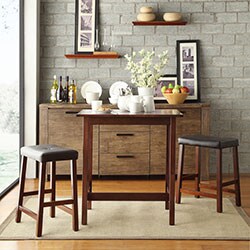 ETHAN HOME Nova Cherry 3-piece Kitchen Counter Height Dining Set