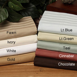 Woven Stripe Cotton 300 Thread Count Sheet Sets (Pack of 6)
