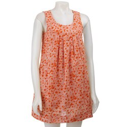 Voile Women's Orange Printed Dress
