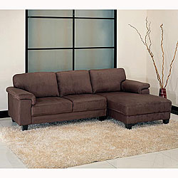 Capri Dark Brown Microsuede Sectional