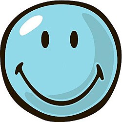 Blue Smiley Party Rug (3'3 Round)