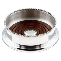 Ginkgo Pewter Wine Stand with Mahogany Coaster
