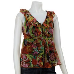 Jonathan Martin Women's Splash Floral Sleeveless Blouse