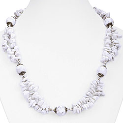 Silver Howlite 2-strand Necklace (Thailand)