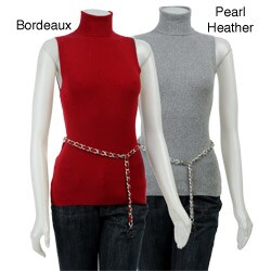 MICHAEL Michael Kors Women's Sleeveless Chain Belt Sweater