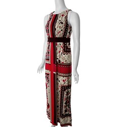 Sangria Women's Retro Print Sleeveless Maxi Dress