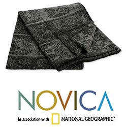 'Paracas Mist' Alpaca Wool Blanket (Peru)