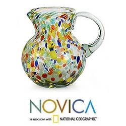 Blown Glass 'Confetti ' Pitcher (Mexico)