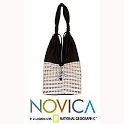 Cotton 'Nutmeg Meadow' Sling Tote Bag (Thailand)