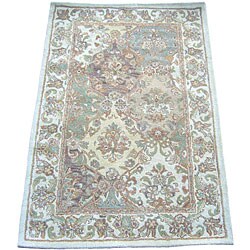 Indo Tabriz Hand-tufted Beige/ Ivory (4' x 6') 