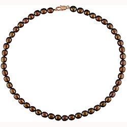 Brown Freshwater Rice Pearl Necklace (7-7.5 mm) (Set of 6)