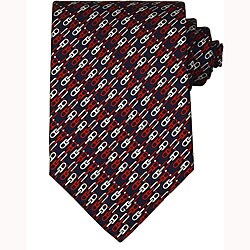 Gucci Men's Blue Interlocking Link Silk Tie