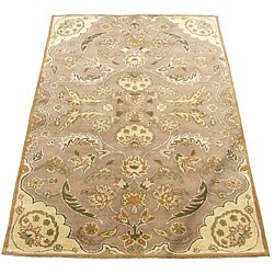 Turkish Oushak Beige/ Olive Rug (5'3 x 8'2)