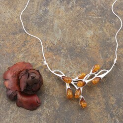 Sterling Silver and Honey Amber Necklace (Poland)