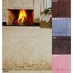 Hand-woven Flokati Shag Wool Rug (7' x 9')