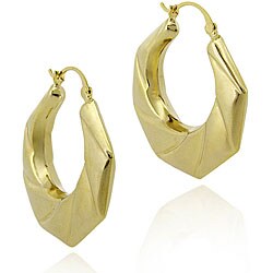 18k Gold/ Sterling Silver Hoop Earrings