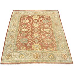 Indo Mahal Vegetable-dyed Rust/ Beige Rug (8'2 x 9'9)