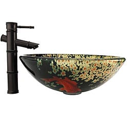 Fontaine Bamboo Bronze Faucet and Vessel Sink Combo