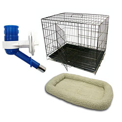 Folding Crate/ Pad and Drinking Tube Kennel Set