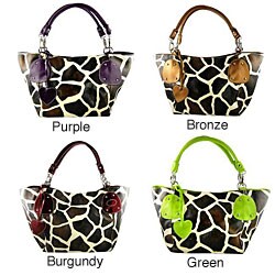 Faux Leather Giraffe Print Handbag