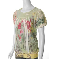 T.G. Fashion Women's Floral Sublimation Print Top