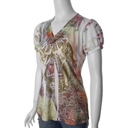 California Bloom Women's V-neck Sublimation Print Top