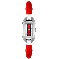 Gucci Women's 6800 Red Rubber Bangle Watch