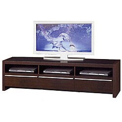 Walnut Finish Entertainment Unit with Drawers