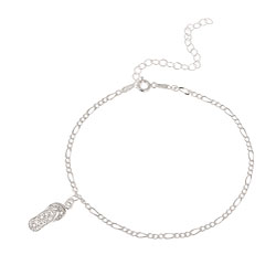 Icz Stonez Sterling Silver Cubic Zirconia Flip Flop Anklet