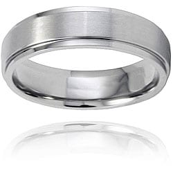 Brushed and Polished Titanium Ring