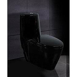 Ariel 'Twilight' 1-piece Dual Flush Black Toilet