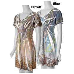 POP Junior's V-neck Sublimation Print Tunic Dress