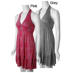 Cherish Brand Junior's V-neck Empire Waist Halter Dress
