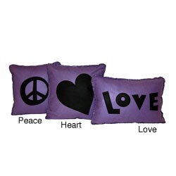 Felt Applique Purple/ Black Pillow