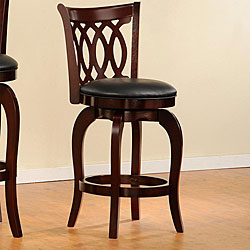 ETHAN HOME Verona Cherry Scroll-back Swivel 24 inches Counter-height Chair